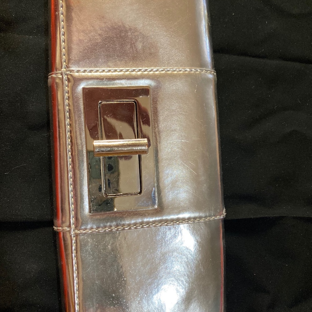 Banana republic silver clutch with silver chain